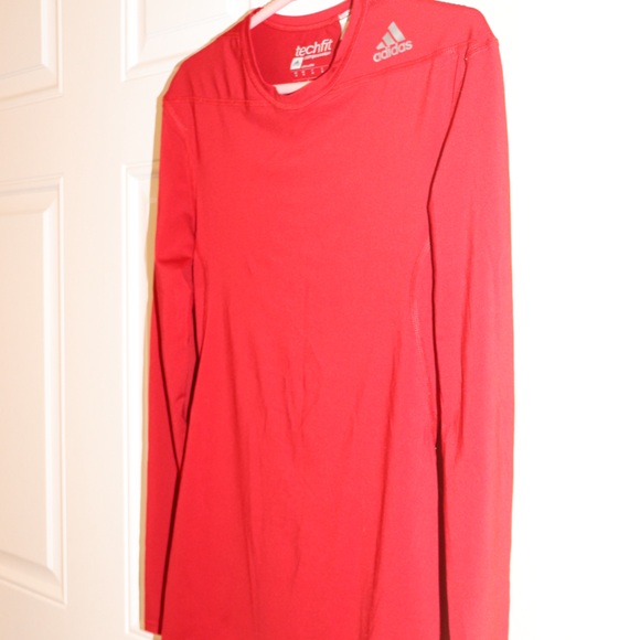 Adidas Techfit Compression Shirt Men Size M  Red - Picture 3 of 5